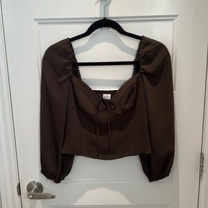 Wilfred Novella Brown Longe Sleeve Blouse